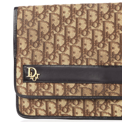 Christian Dior Monogram Flap Clutch Brown 8 of 9