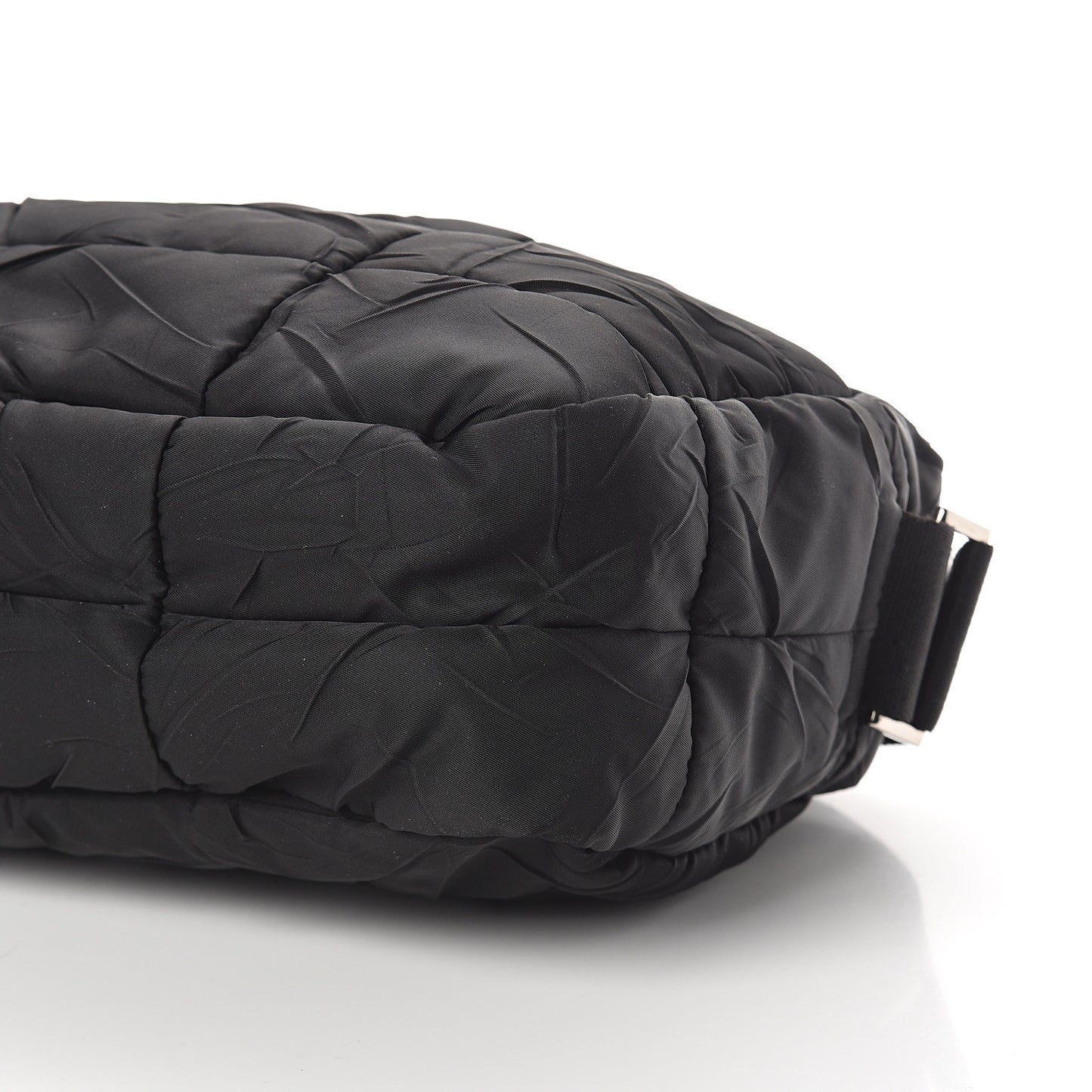 Nylon Tessuto Impuntu Quilted Shoulder Bag Black