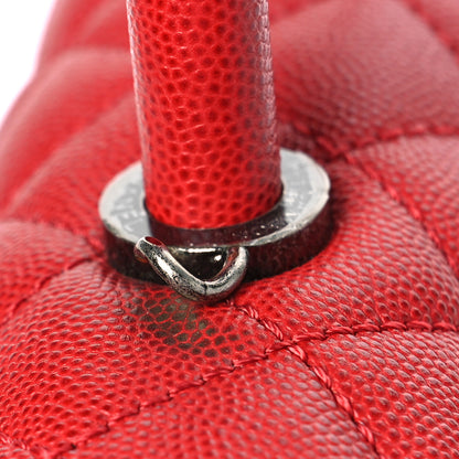 Chanel Caviar Quilted Small Coco Handle Flap Red 10 of 10