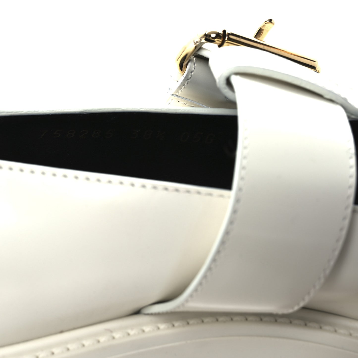 Cordovan Lux Womens Horsebit Platform Mary Jane Loafers 38.5 Off White