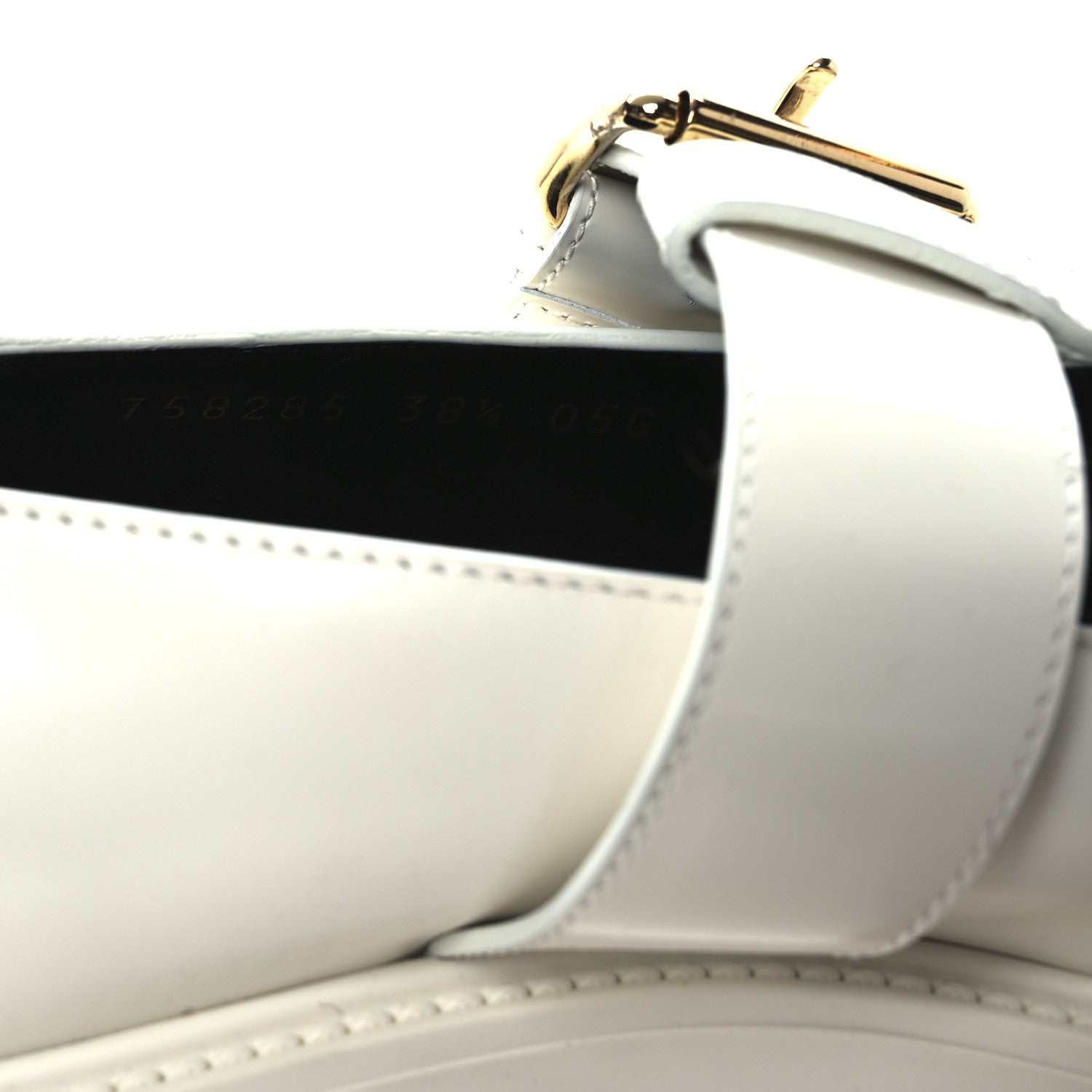 Gucci Cordovan Lux Womens Horsebit Platform Mary Jane Loafers 38.5 Off White 10 of 12