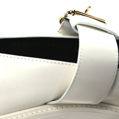 Gucci Cordovan Lux Womens Horsebit Platform Mary Jane Loafers 38.5 Off White 10 of 12