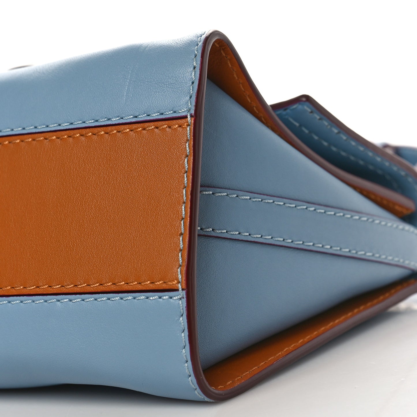 Calfskin The Small Story Bag Blue Brown