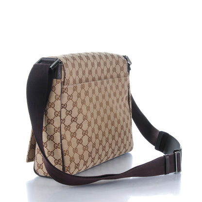 Gucci Monogram Small Flap Messenger Bag Beige Dark Brown 3 of 7
