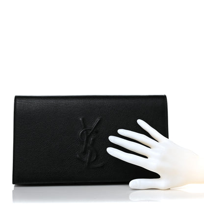 Saint Laurent Calfskin Monogram Large Belle De Jour Clutch Black 2 of 8