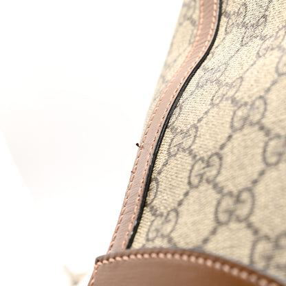 Gucci GG Supreme Monogram Azalea Calfskin Retro Interlocking G Large Duffle Bag Beige Ebony Brown Sugar 11 of 15