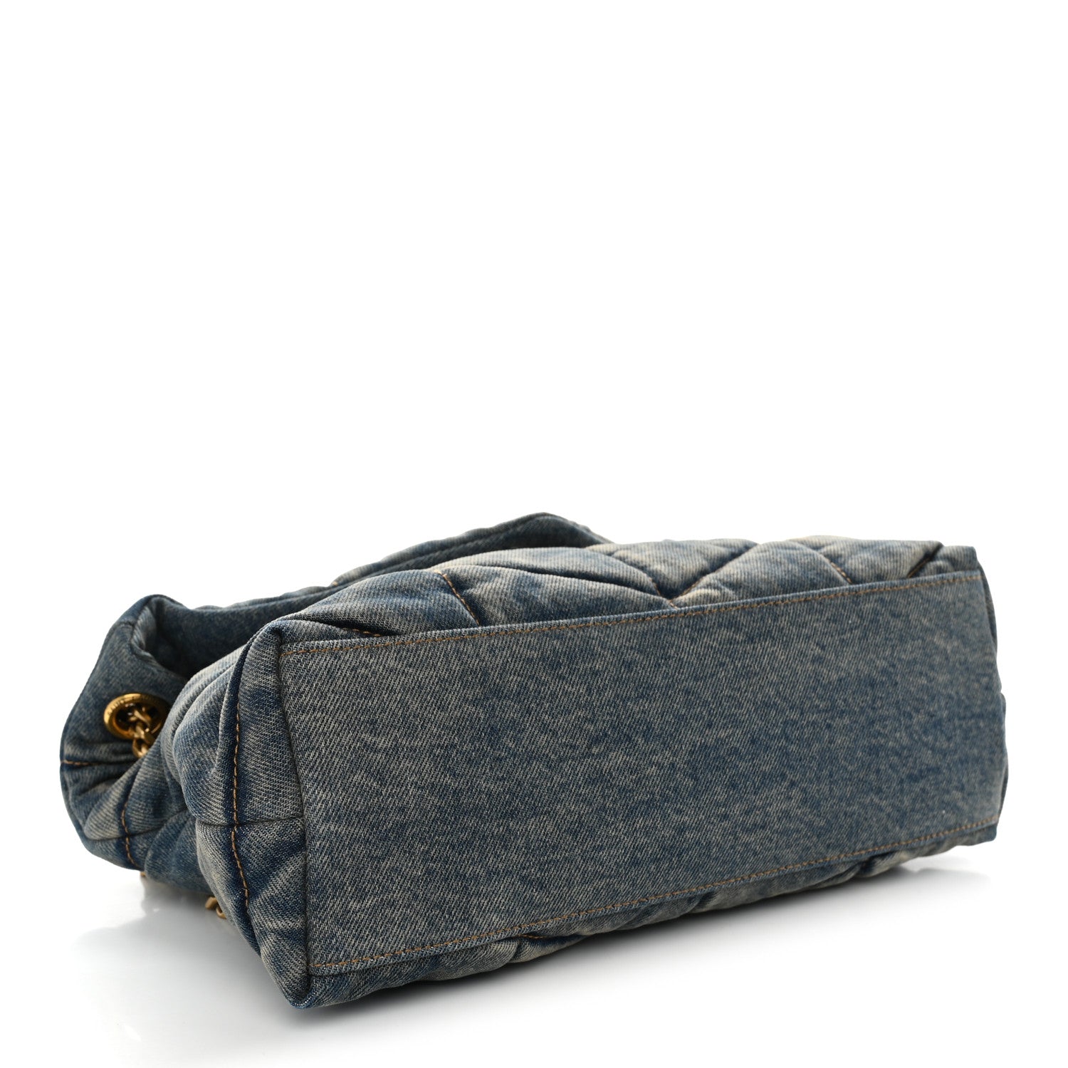Saint Laurent Denim Quilted Small Loulou Puffer Monogram Chain Satchel Blue Cinnamon 4 of 10