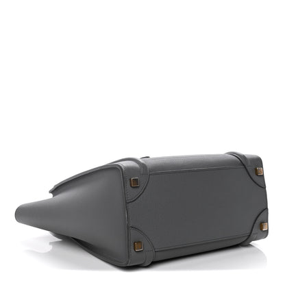Celine Baby Drummed Calfskin Micro Luggage Kohl 4 of 19