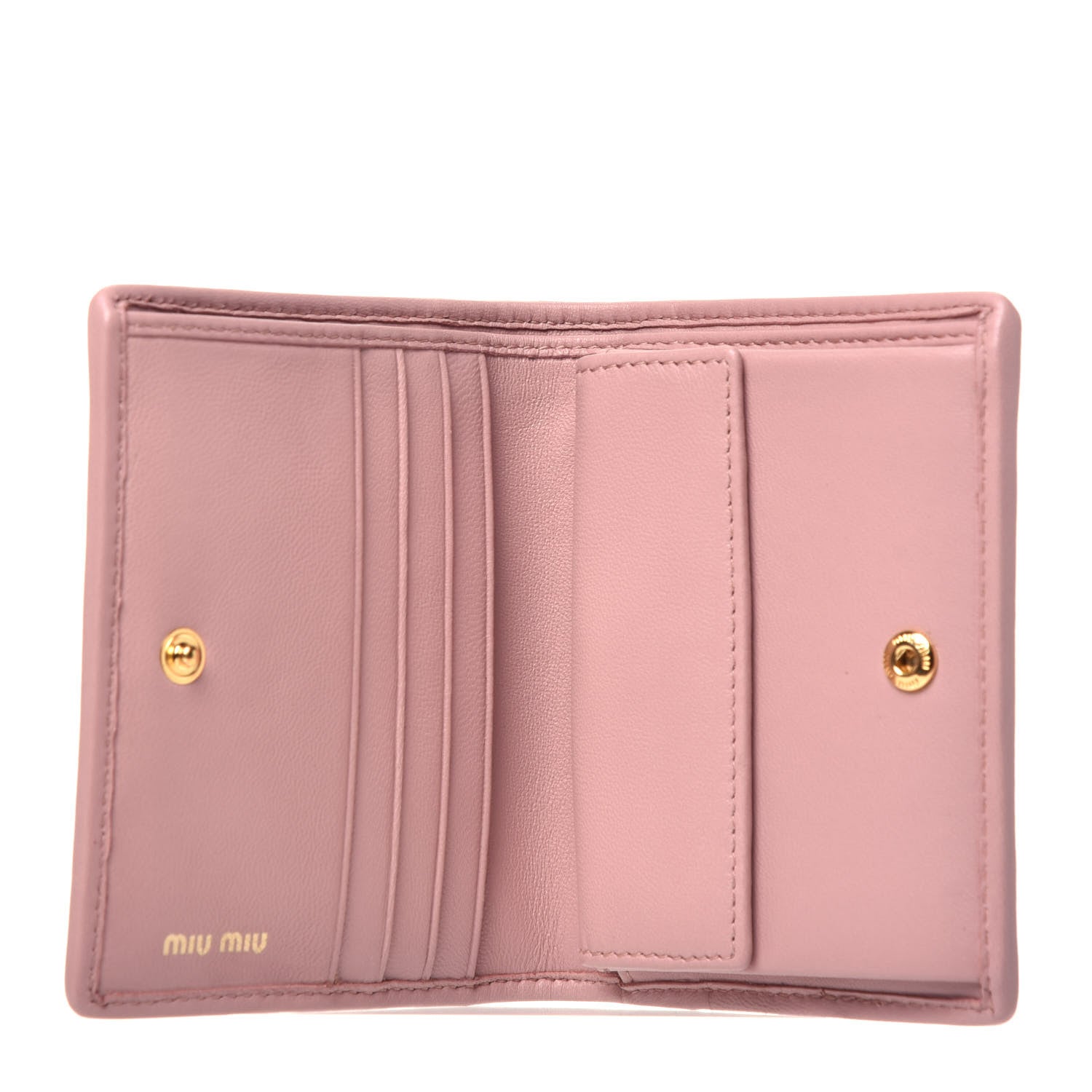 Miu Miu Nappa Matelasse Compact Wallet Orchidea 5 of 7