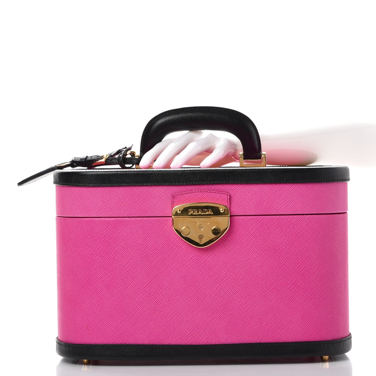 Prada Saffiano Cosmetic Train Case Fuxia 3 of 10