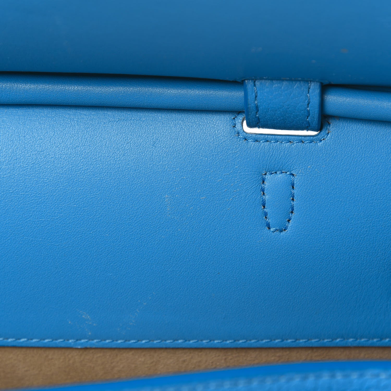 MCM Grained Calfskin Large Milla Convertible Backpack Tile Blue 8 of 11