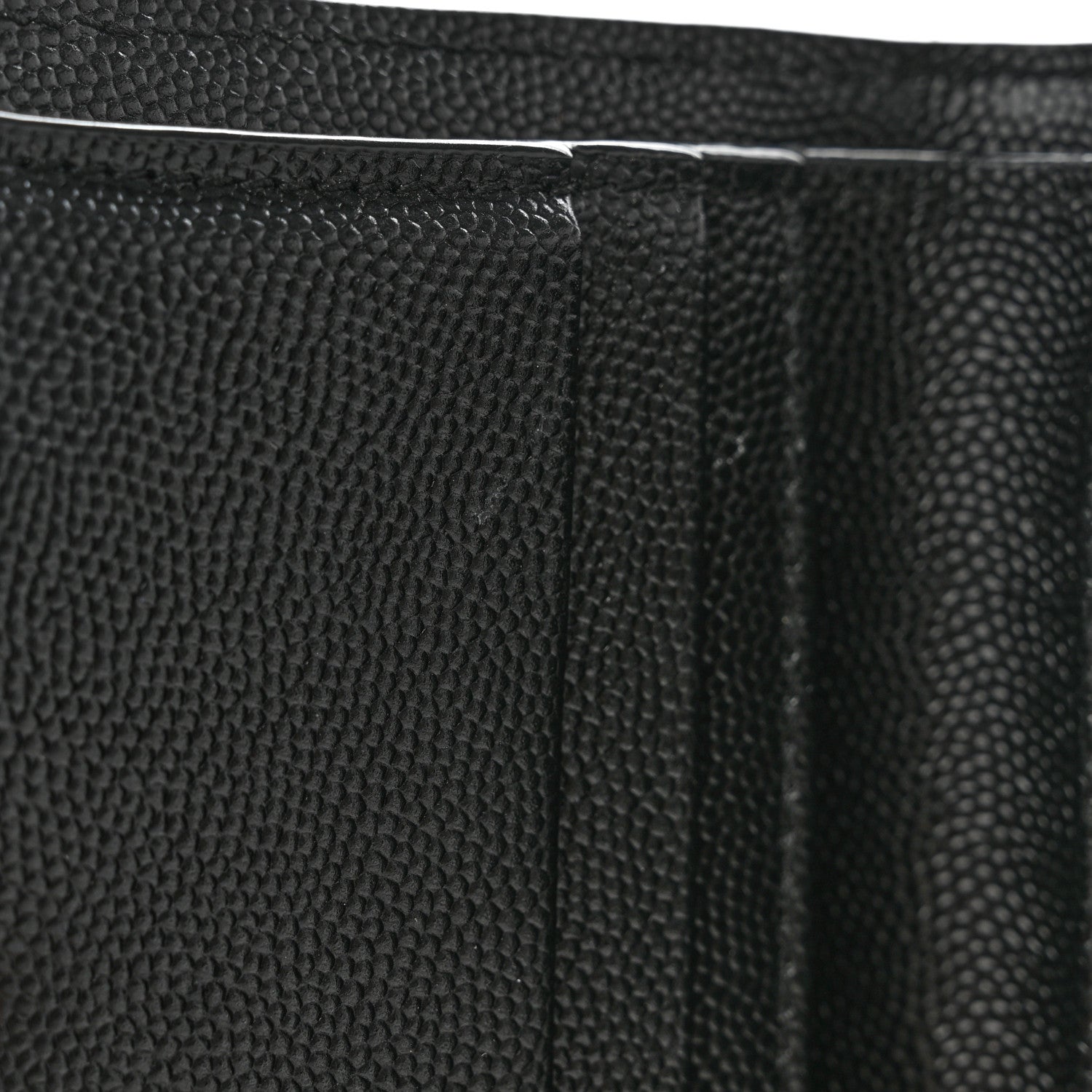 Saint Laurent Grain De Poudre Matelasse Chevron Monogram Zipped Card Case Black 8 of 9