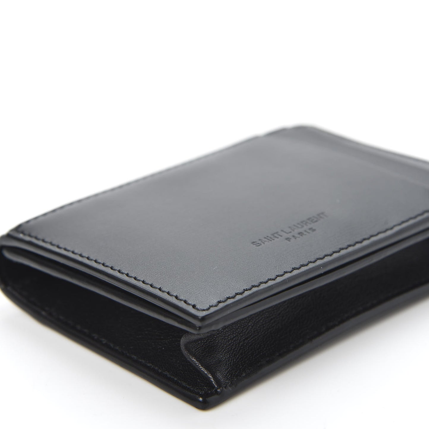 Calfskin Card Case Holder Black