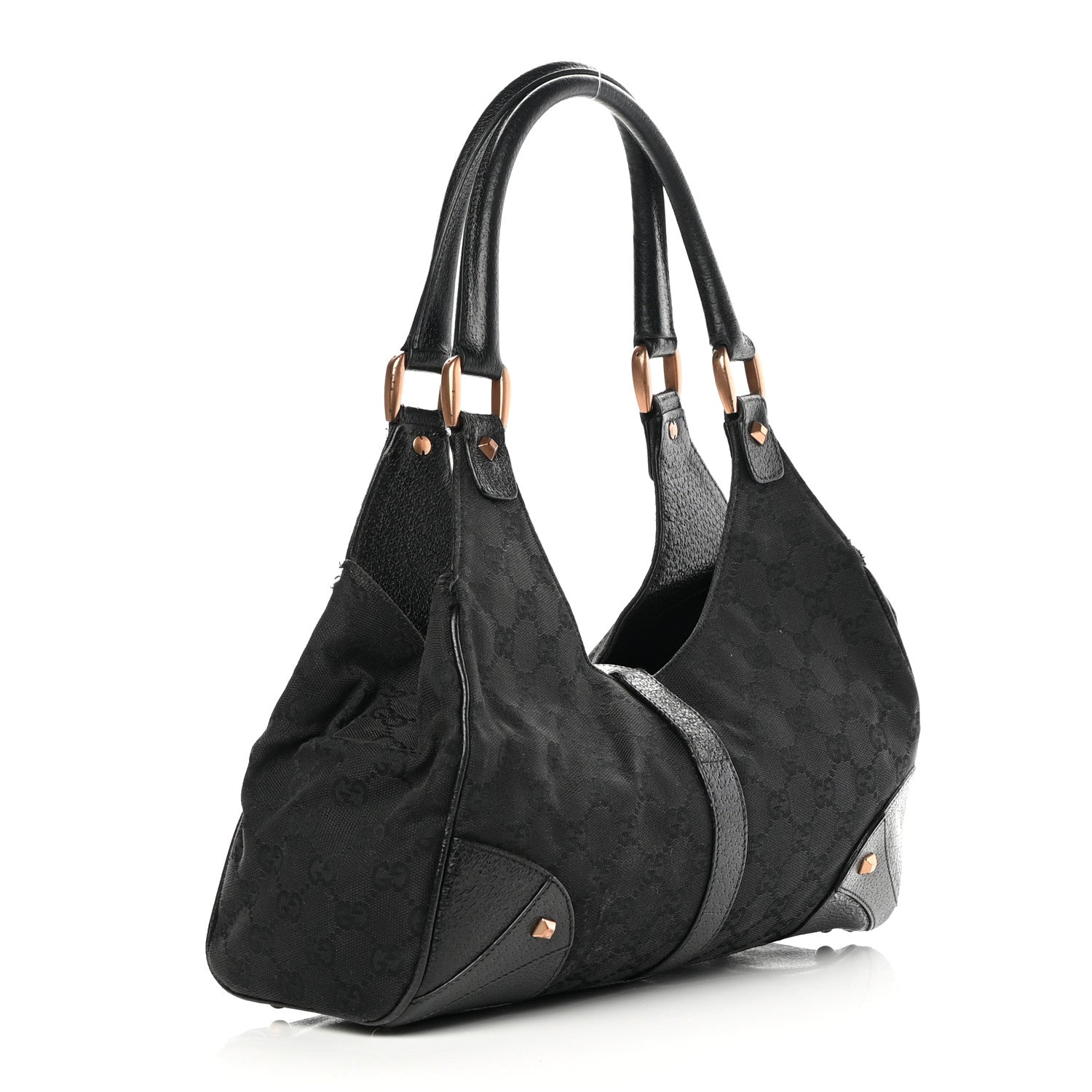 Gucci Monogram Calfskin Large Bardot Tote Black 3 of 15