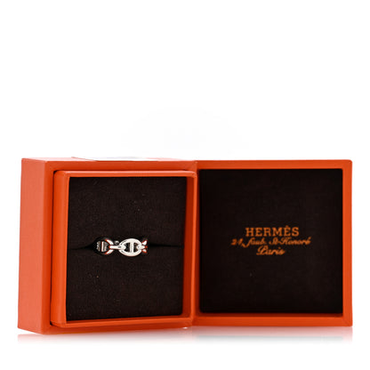 Hermes Sterling Silver PM Chaine d'Ancre Enchainee Band Ring 50 5.5 6 of 6