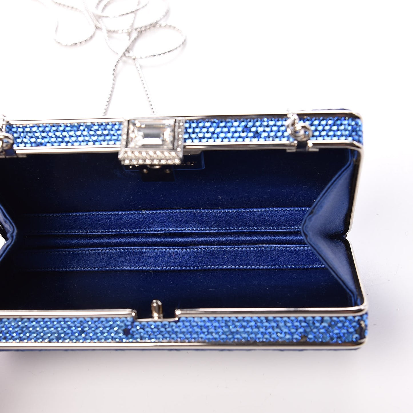 Satin Swarovski Crystal Clutch Blue