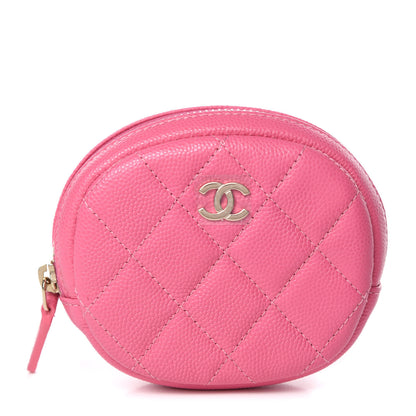 Chanel Caviar Quilted Zip Around Classic Coin Purse Pink 1 of 8