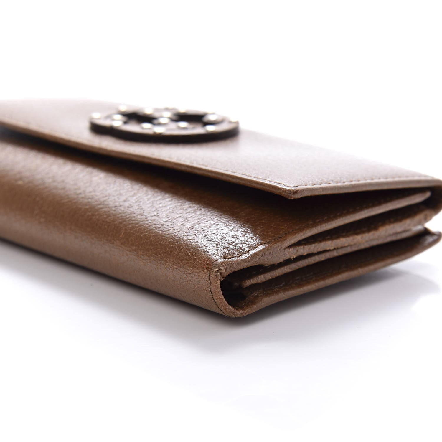 Gucci Calfskin Studded Soho Continental Wallet Brown 8 of 9
