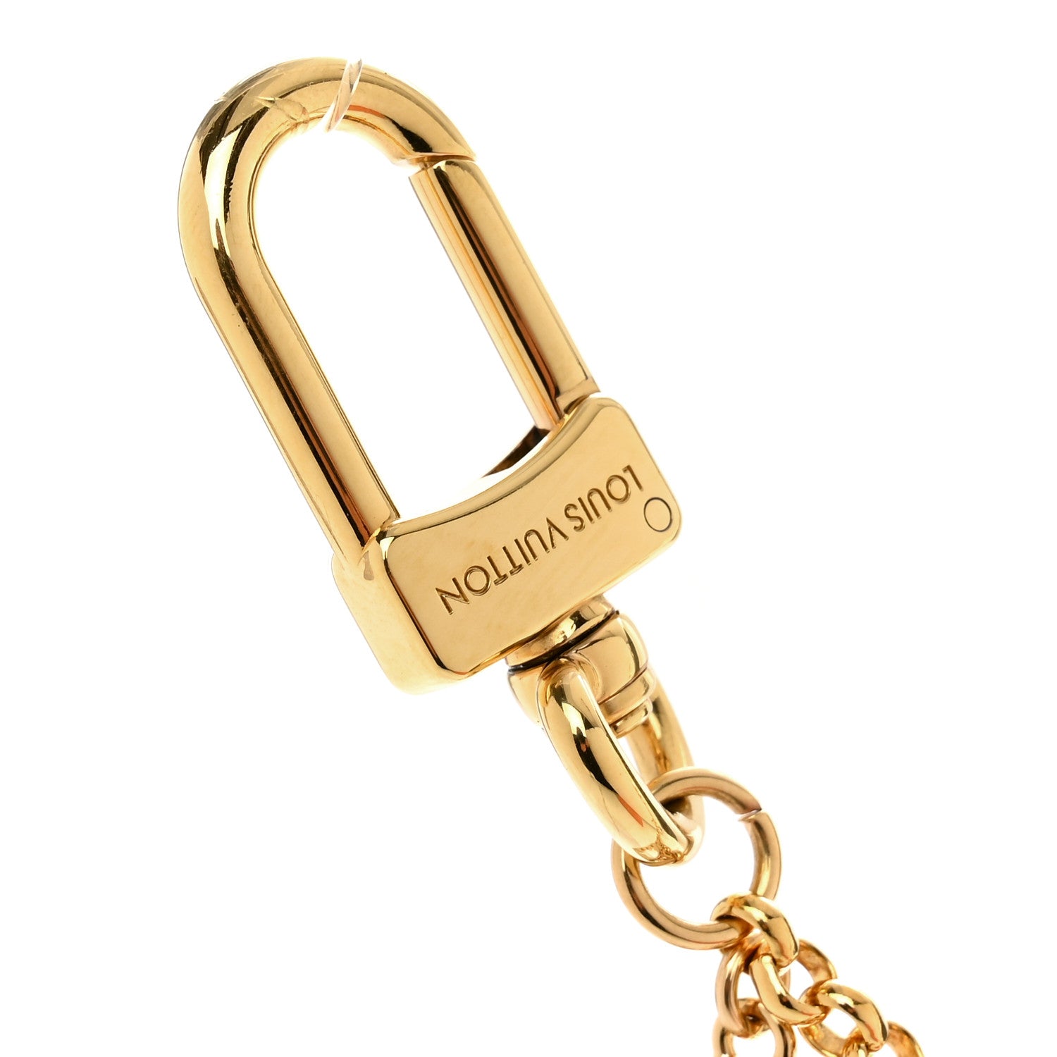 Louis Vuitton Brass Enamel Fleur De Monogram Bag Charm Chain Gold 3 of 3