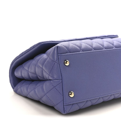 Chanel Caviar Quilted Small Coco Handle Flap Dark Purple 9 of 10