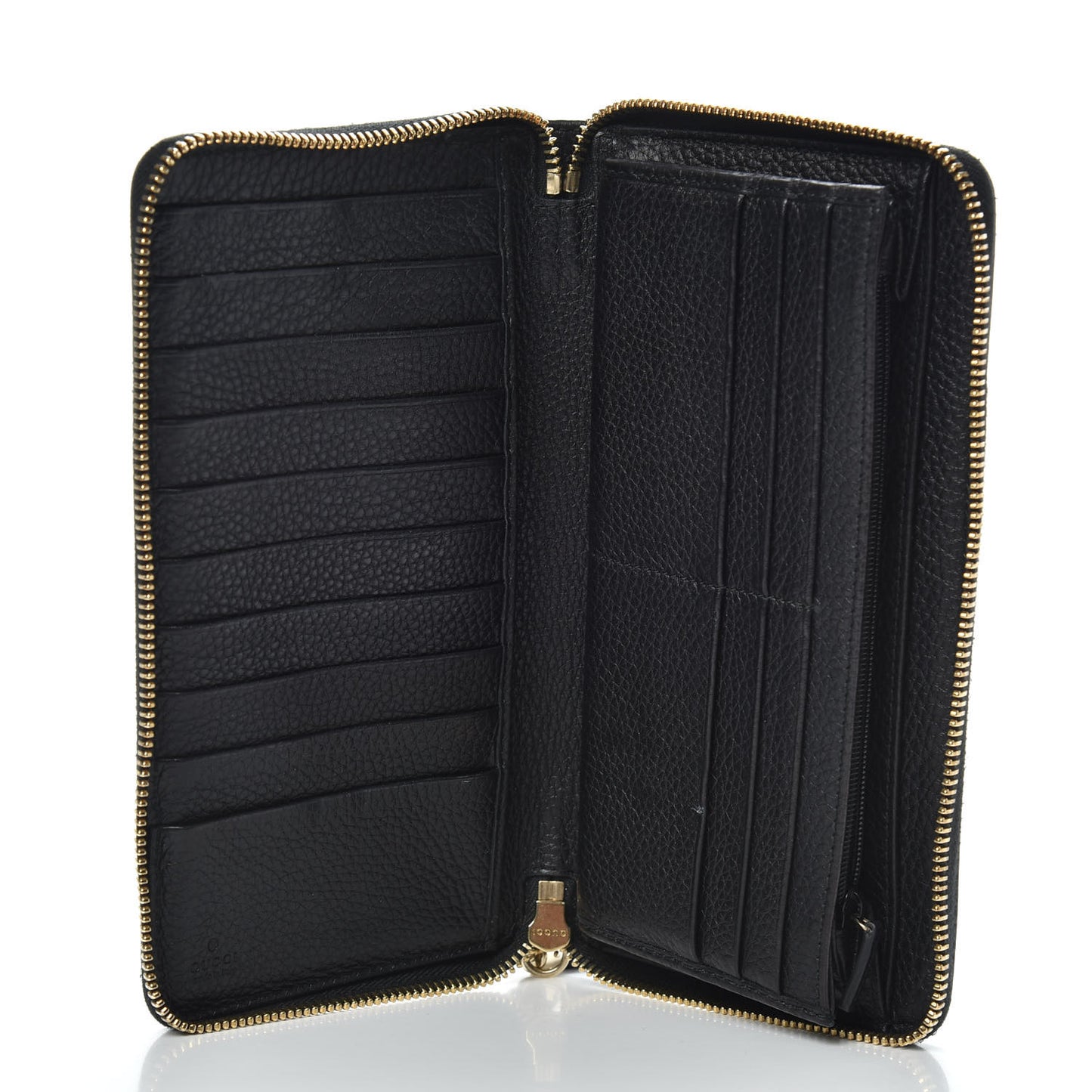 Pebbled Calfskin Soho Zip Around Wallet Black