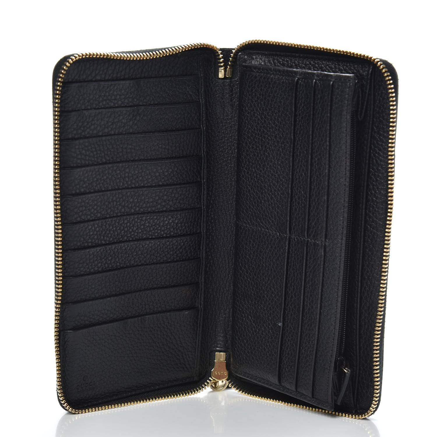 Gucci Pebbled Calfskin Soho Zip Around Wallet Black 5 of 13