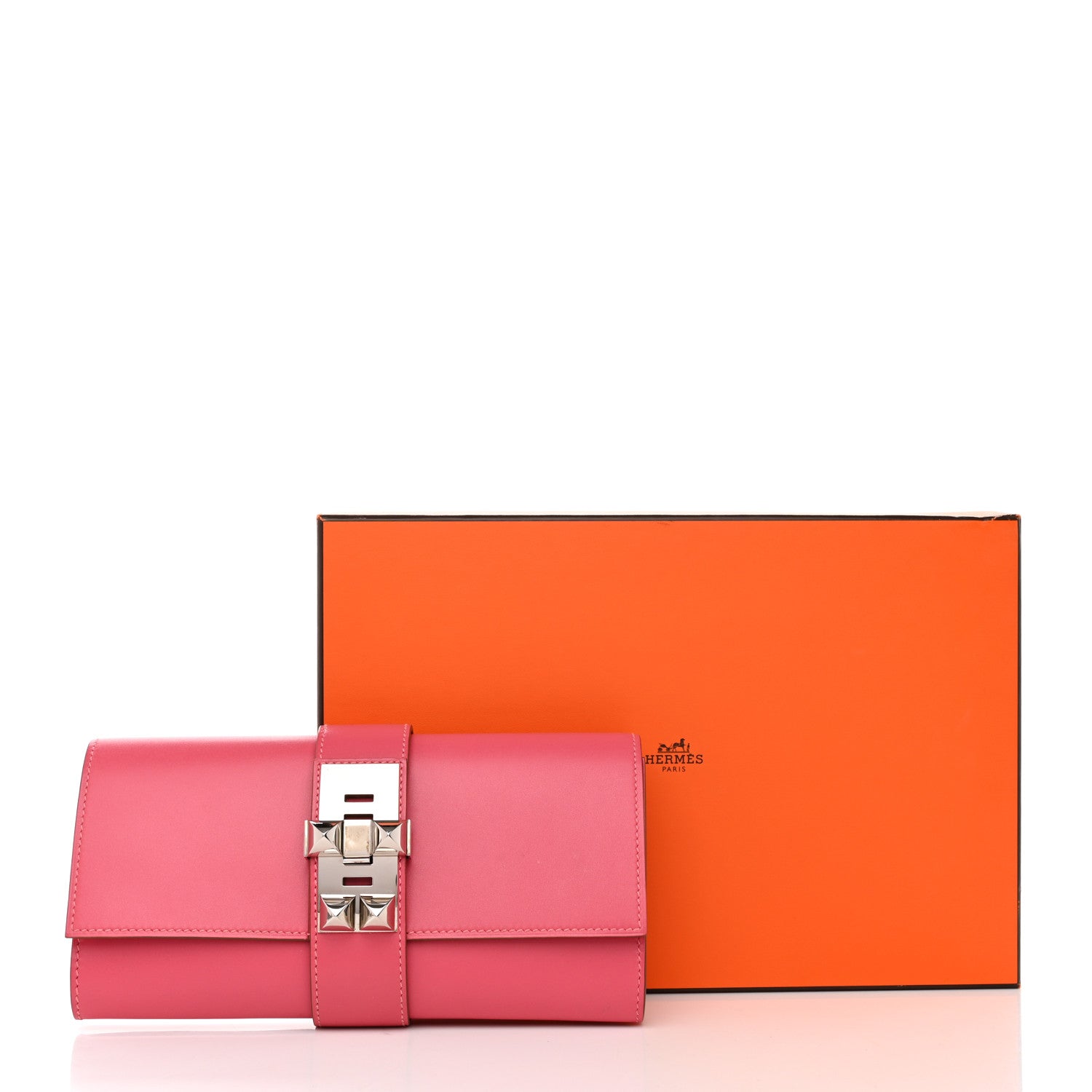Hermes Tadelakt Medor 23 Clutch Rose Lipstick 11 of 11