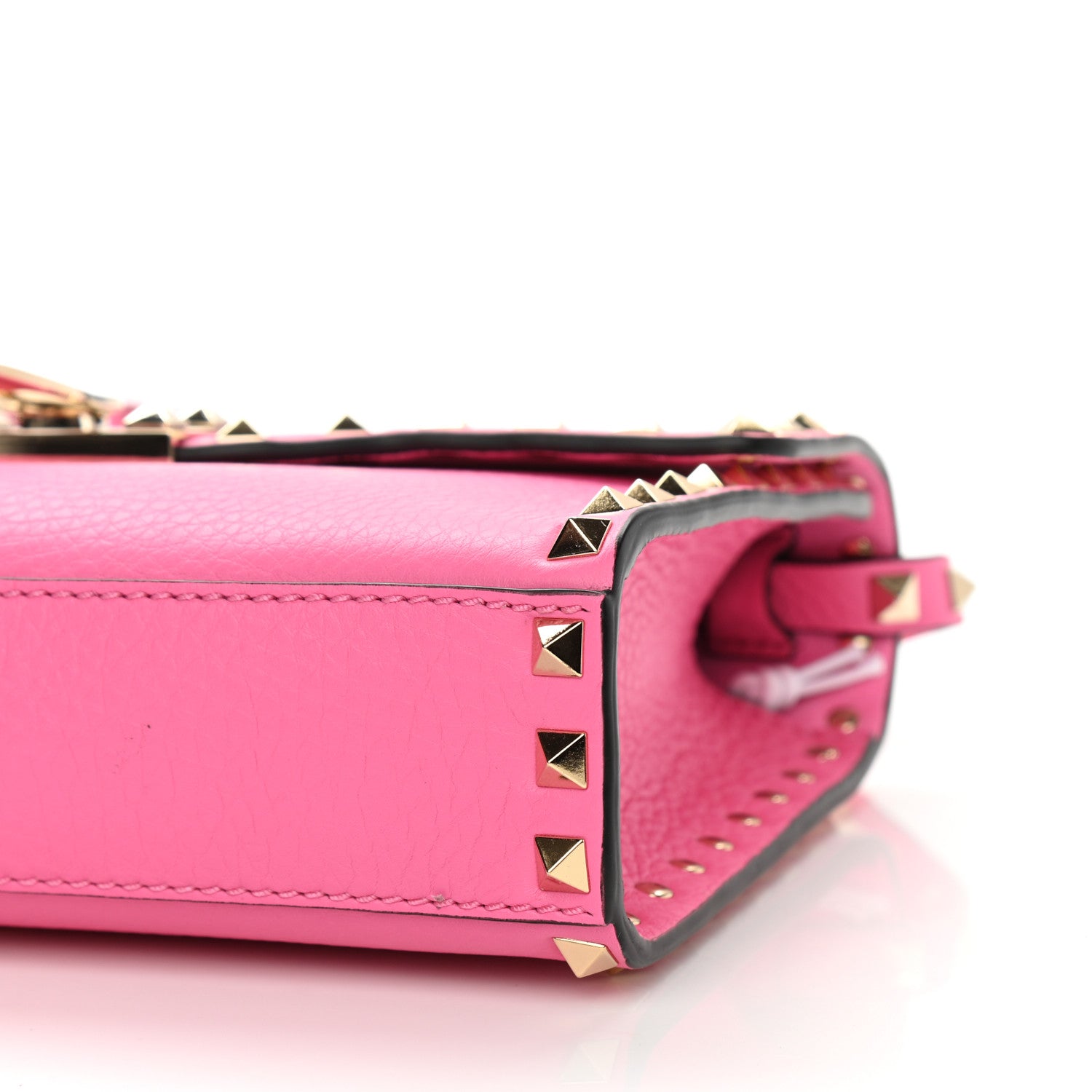 Valentino Garavani Pebbled Calfskin Medium Rockstud Flip Lock Crossbody Bag Pink Orchid 9 of 10