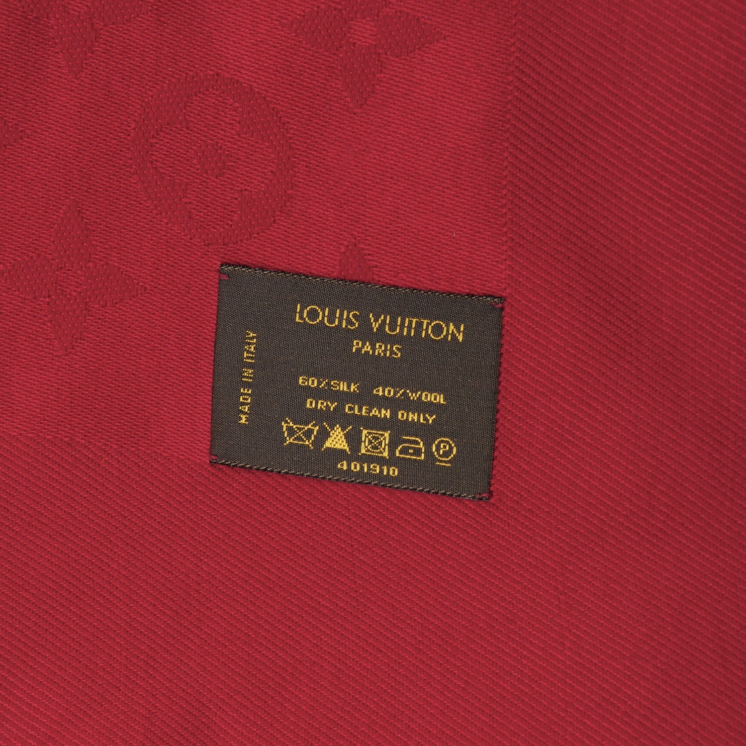 Louis Vuitton Silk Wool Monogram Shawl Pomme D'Amour 5 of 6