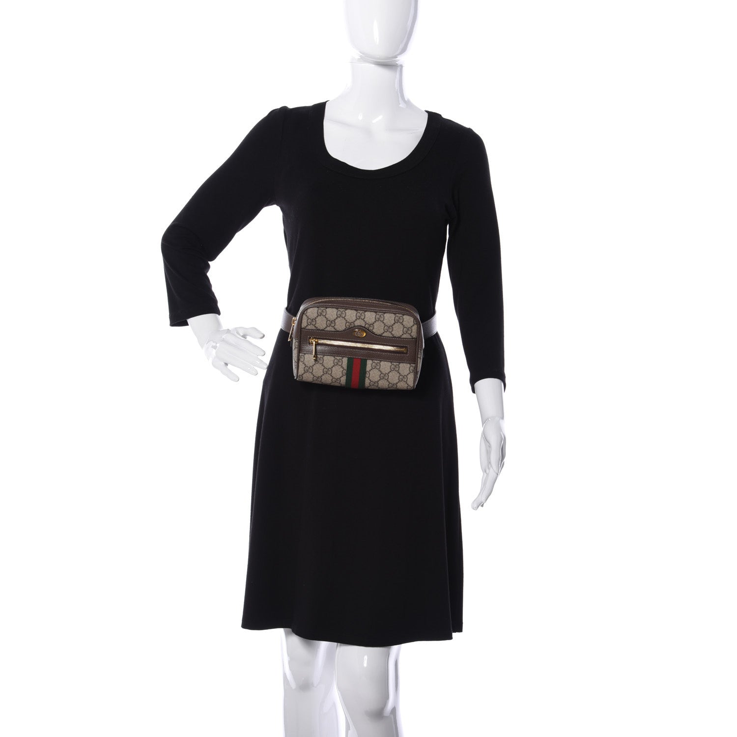 Gucci GG Supreme Monogram Web Small Ophidia Belt Bag 85 34 Dark Brown 2 of 10