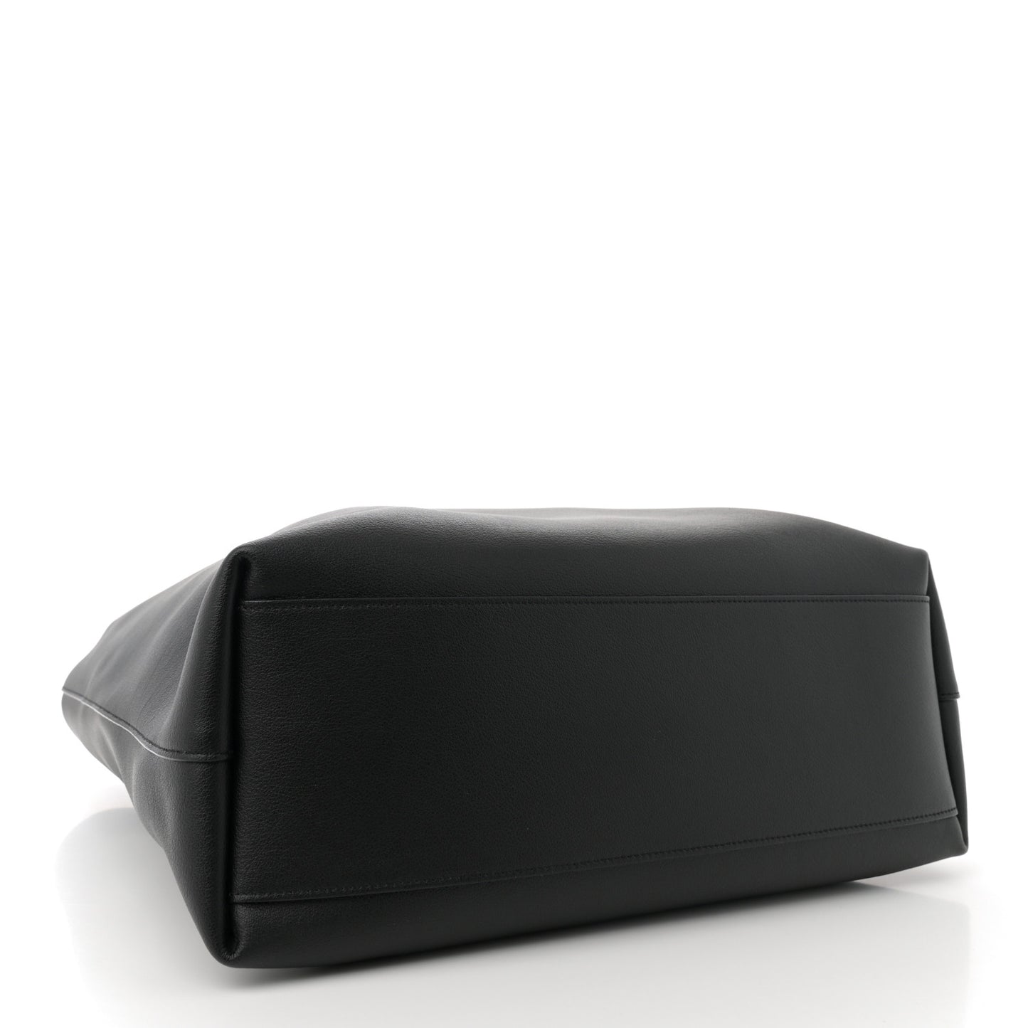 Calfskin Bold Shopping Tote Black