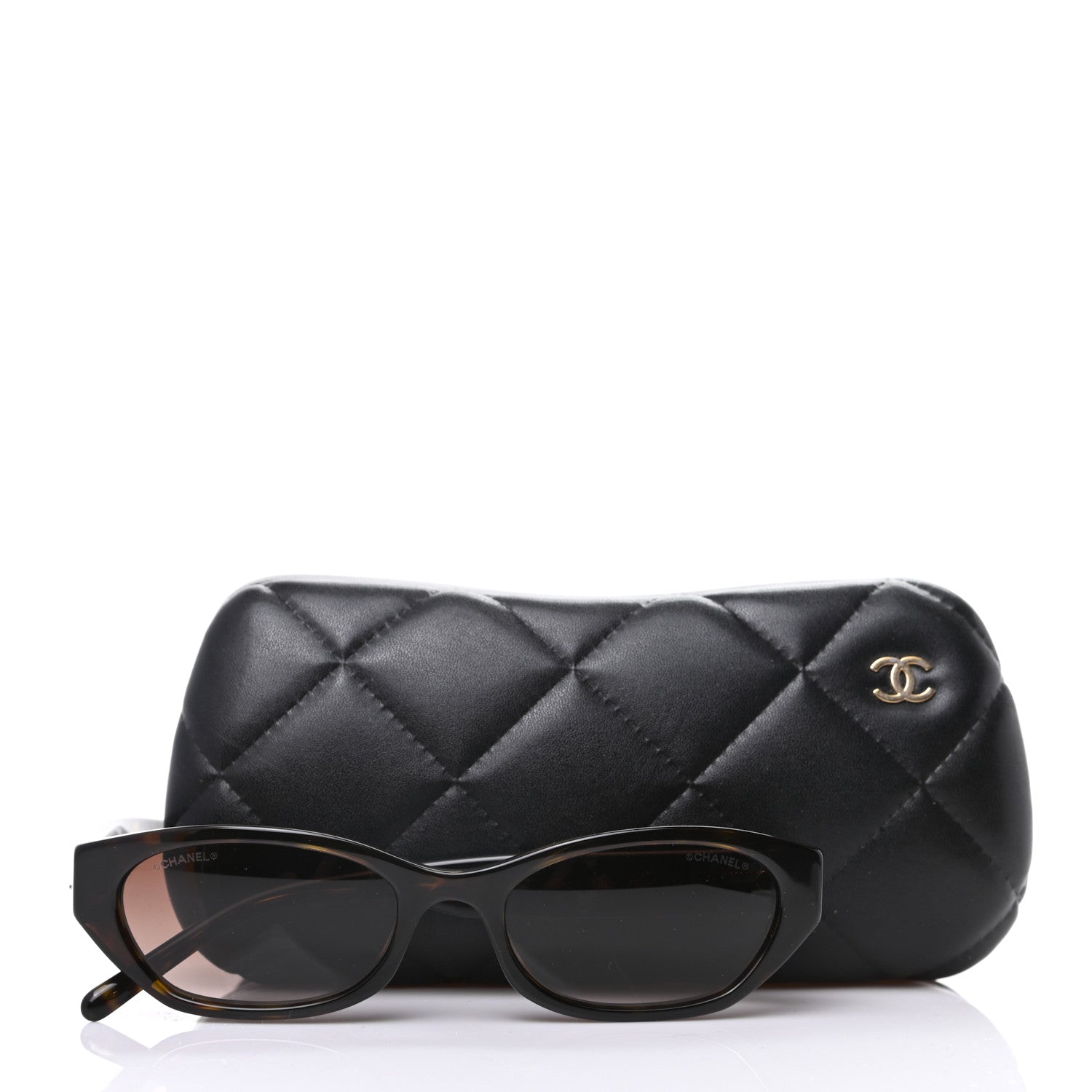 Chanel Rectangle Sunglasses 71280 Dark Tortoise Brown 8 of 8