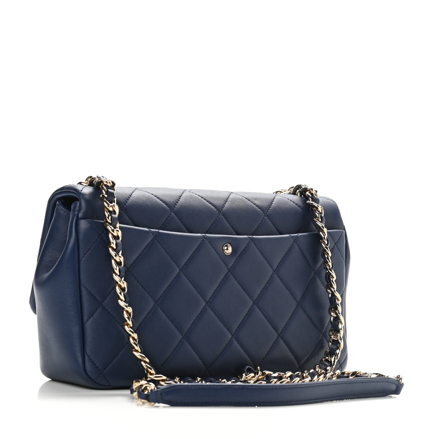 Chanel Lambskin Quilted Resin Bi-Color Chain Flap Bag Navy 3 of 11