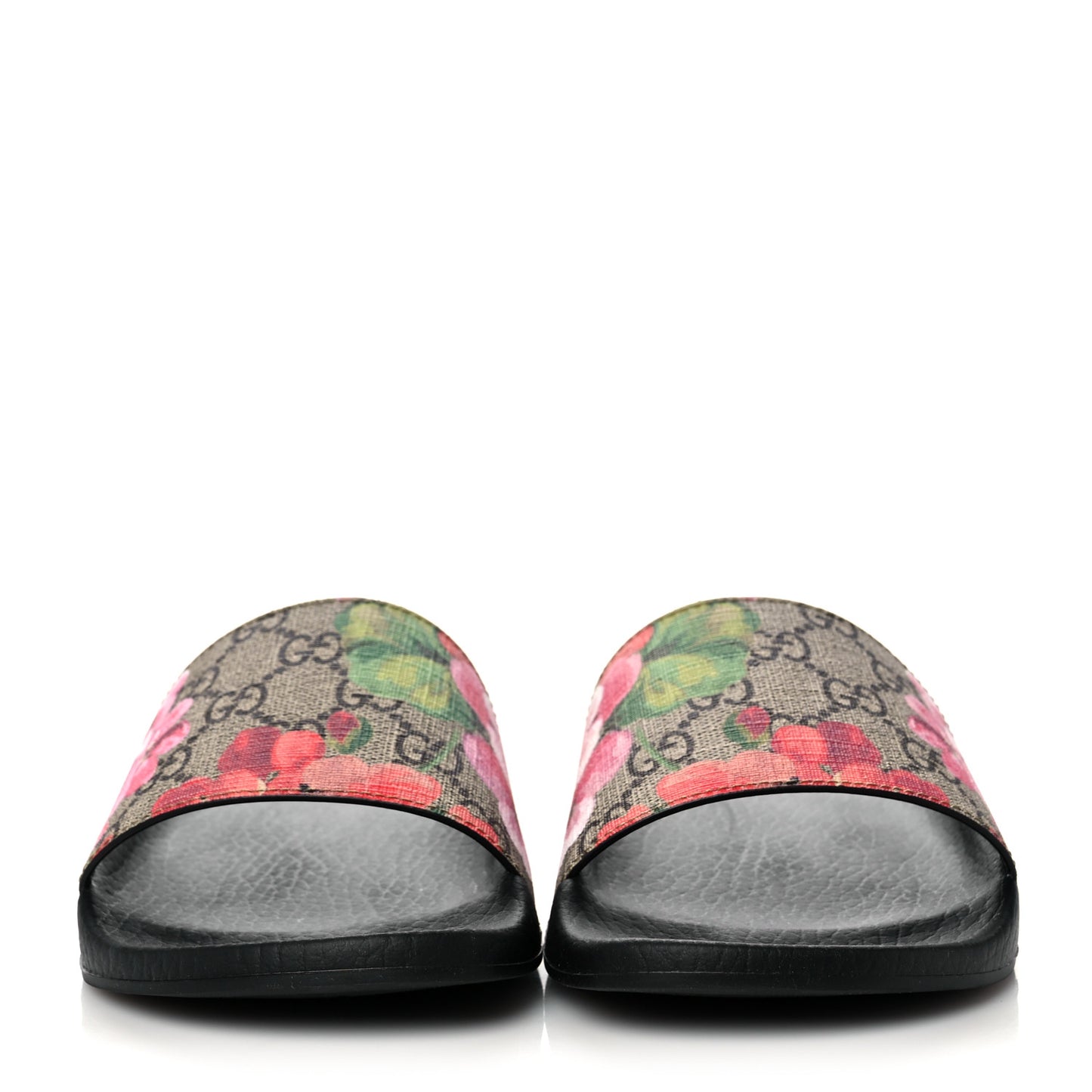GG Supreme Monogram Blooms Slide Sandals 36 Beige Multicolor