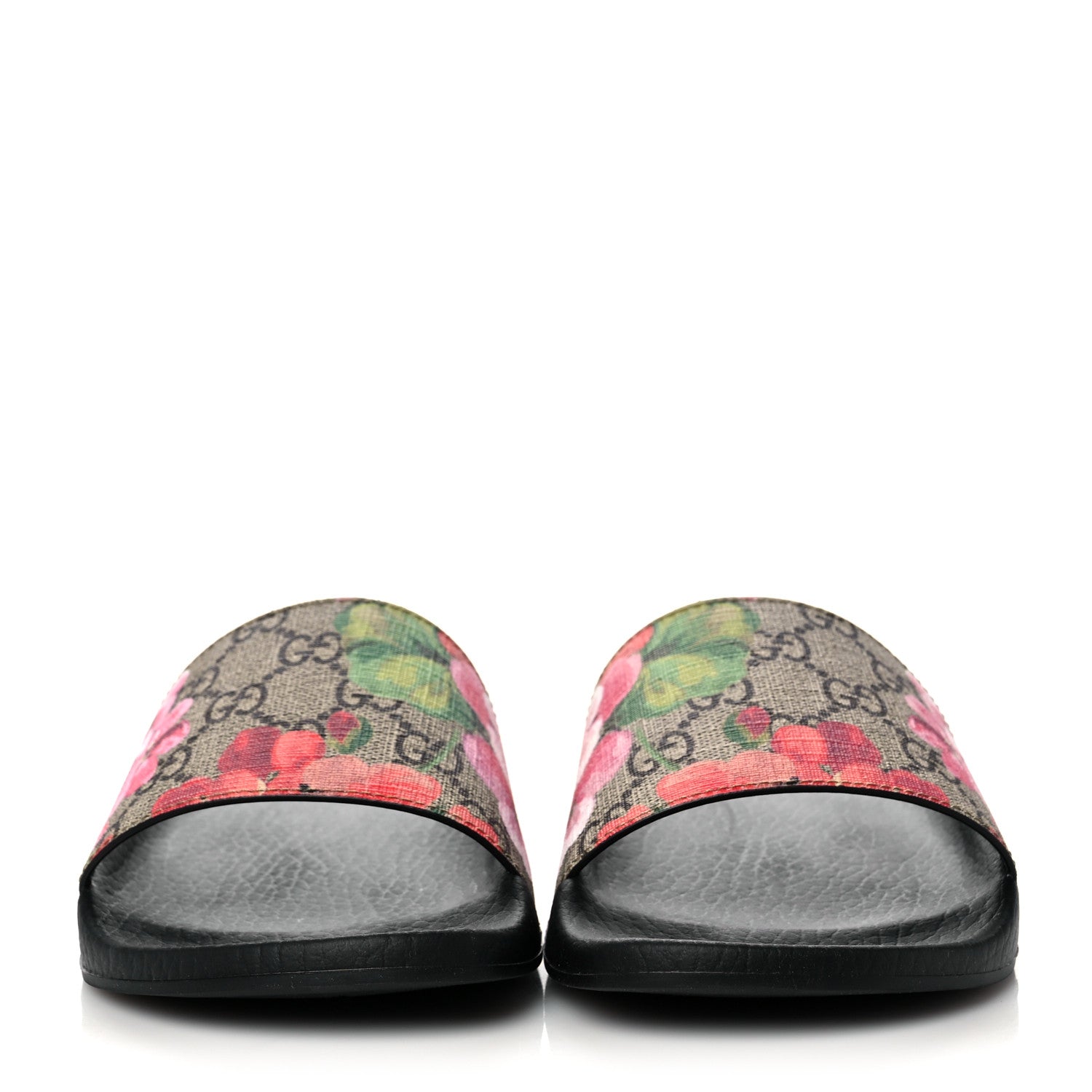 Gucci GG Supreme Monogram Blooms Slide Sandals 36 Beige Multicolor 2 of 7