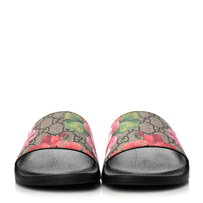 Gucci GG Supreme Monogram Blooms Slide Sandals 36 Beige Multicolor 2 of 7