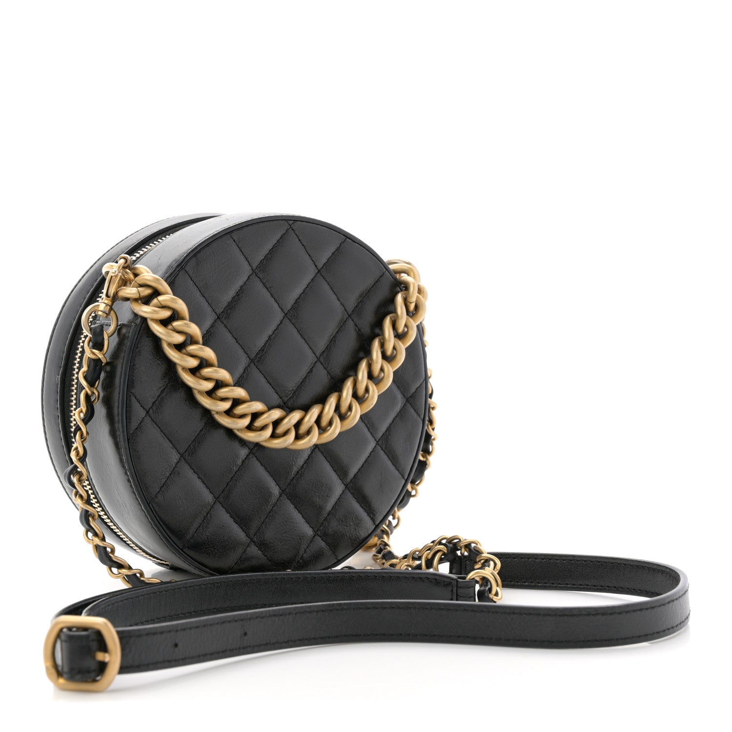 Chanel Glazed Calfskin Round As Earth Evening Bag Black 3 of 10