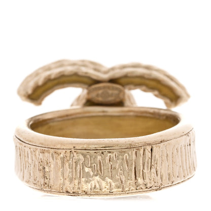 Chanel Metal Crystal CC Ring 52 6 Gold 3 of 5