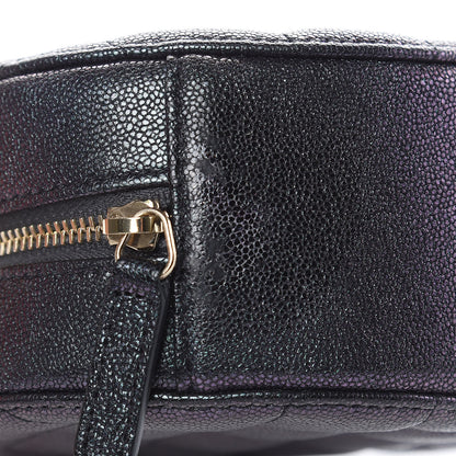Chanel Iridescent Caviar Quilted Round Clutch With Chain Black 8 of 11