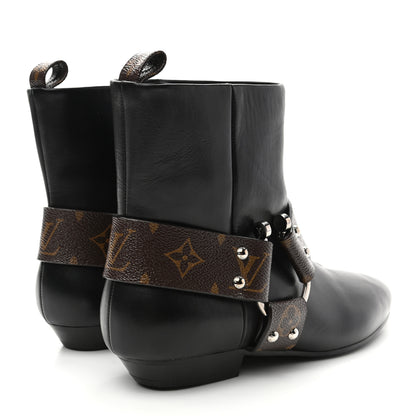 Louis Vuitton Calfskin Monogram Rhapsody Ankle Boots 38 Black 4 of 9