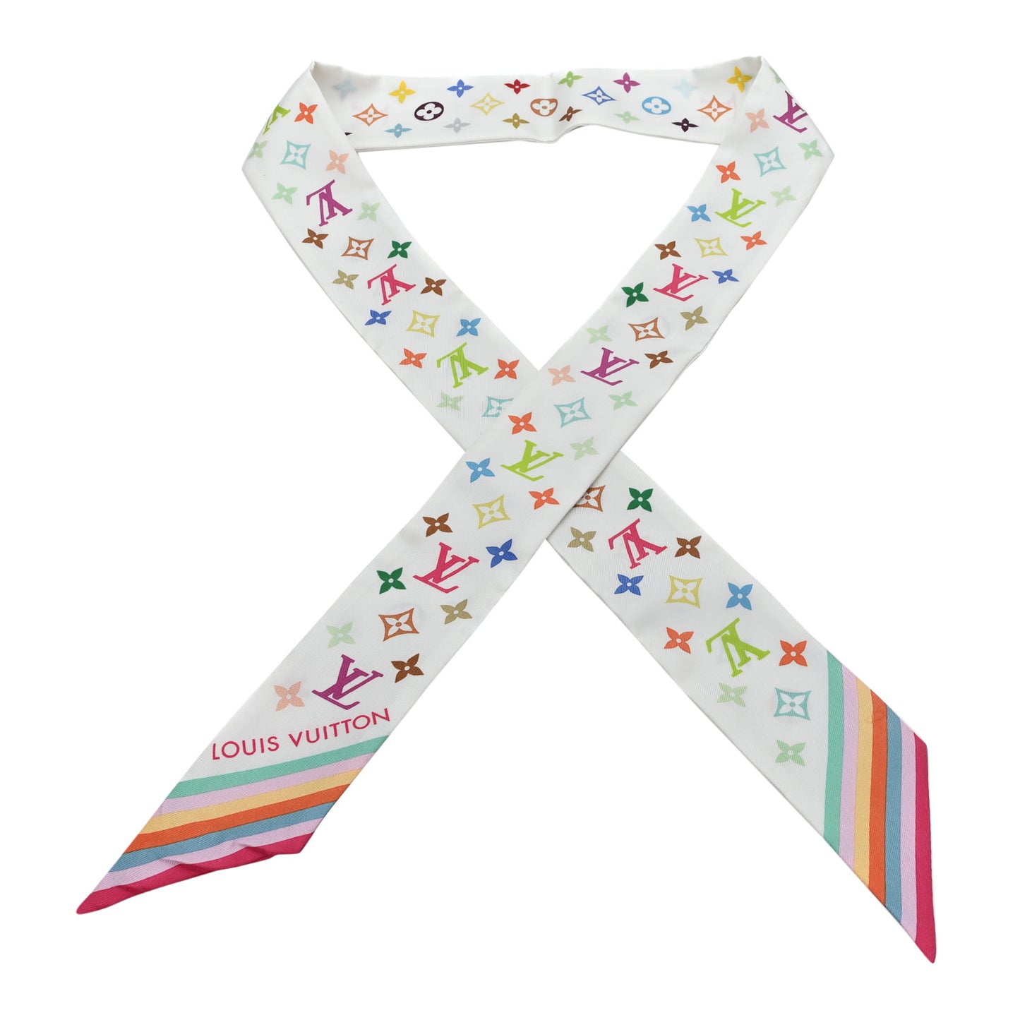 LV X TM Silk Monogram Multicolor BB Bandeau White