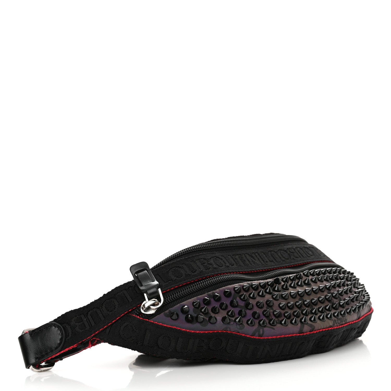 Christian Louboutin Calfskin Spiked Paris NYC Belt Bag Black Black 4 of 11