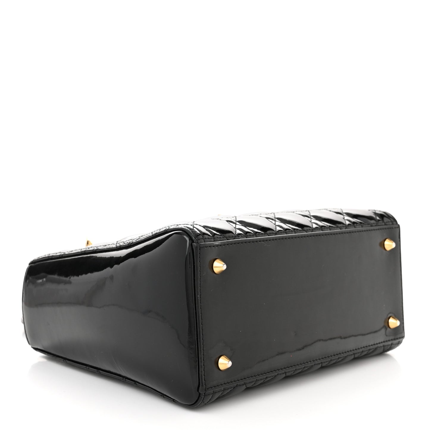 Patent Cannage Medium Lady Dior Black