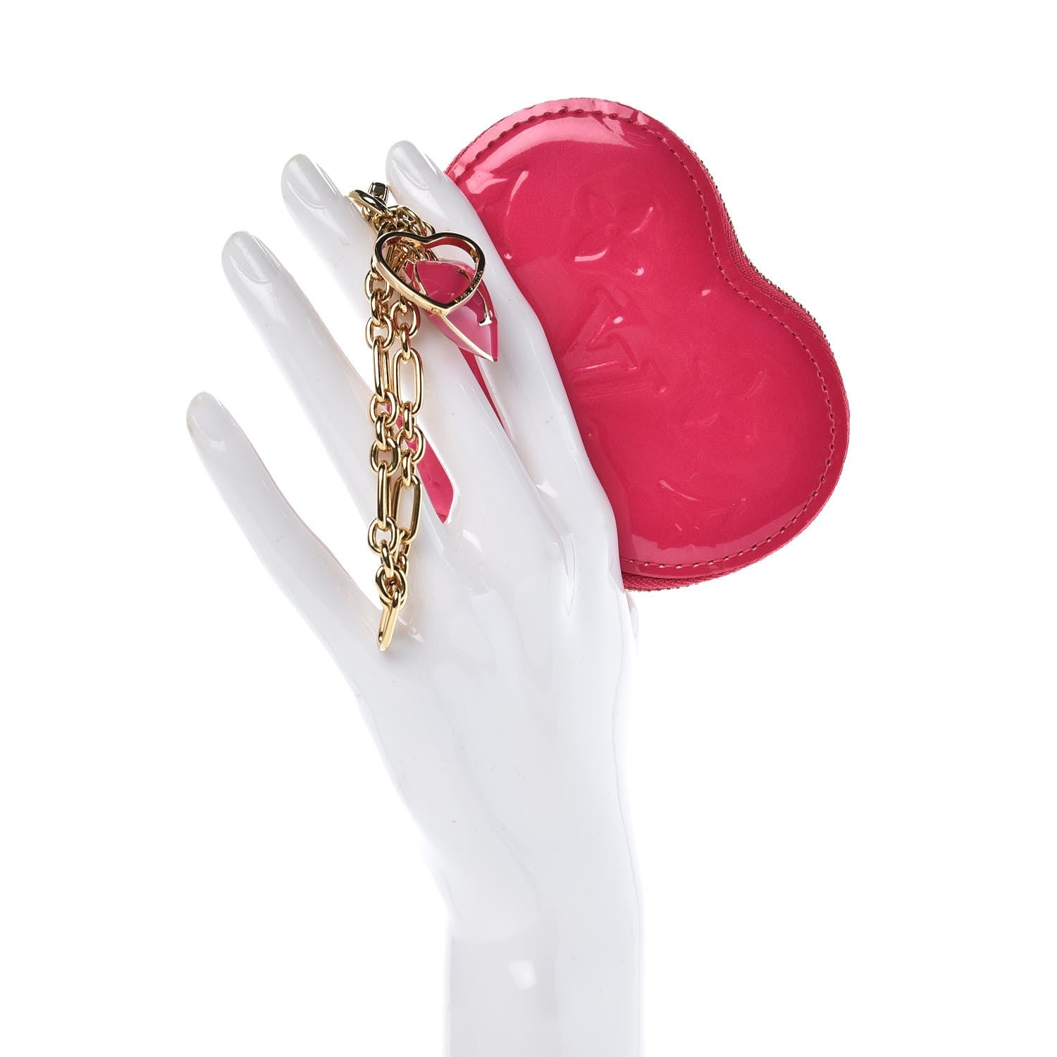 Louis Vuitton Vernis Heart Coin Purse Framboise 2 of 7