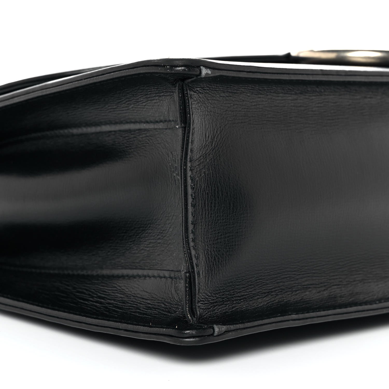 Gucci Textured Calfskin Medium Torchon GG Ring Shoulder Bag Black 8 of 10