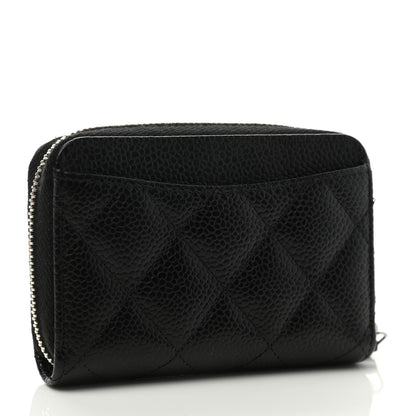 Chanel Caviar Quilted Zip Coin Purse Black 3 of 9