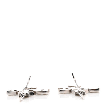 Christian Dior Crystal Logo Hoop Earrings Silver 3 of 3