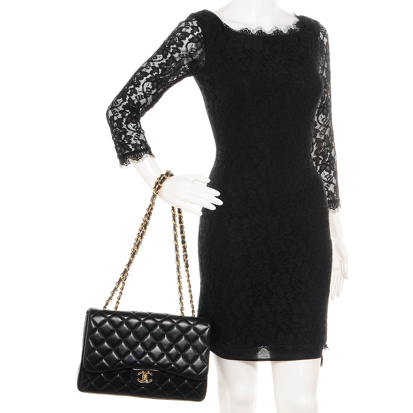 Lambskin Jumbo Single Flap Black