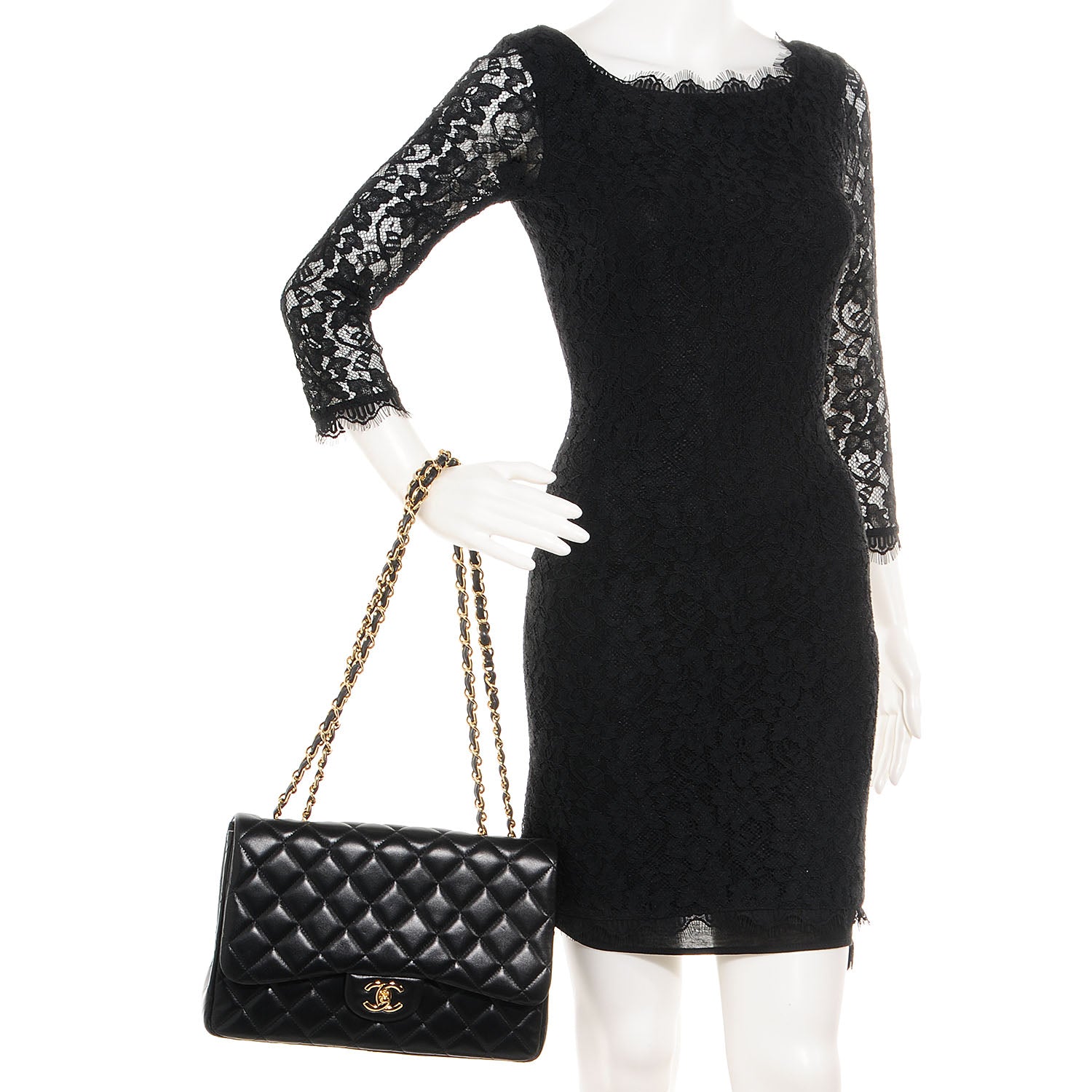 Chanel Lambskin Jumbo Single Flap Black 2 of 8
