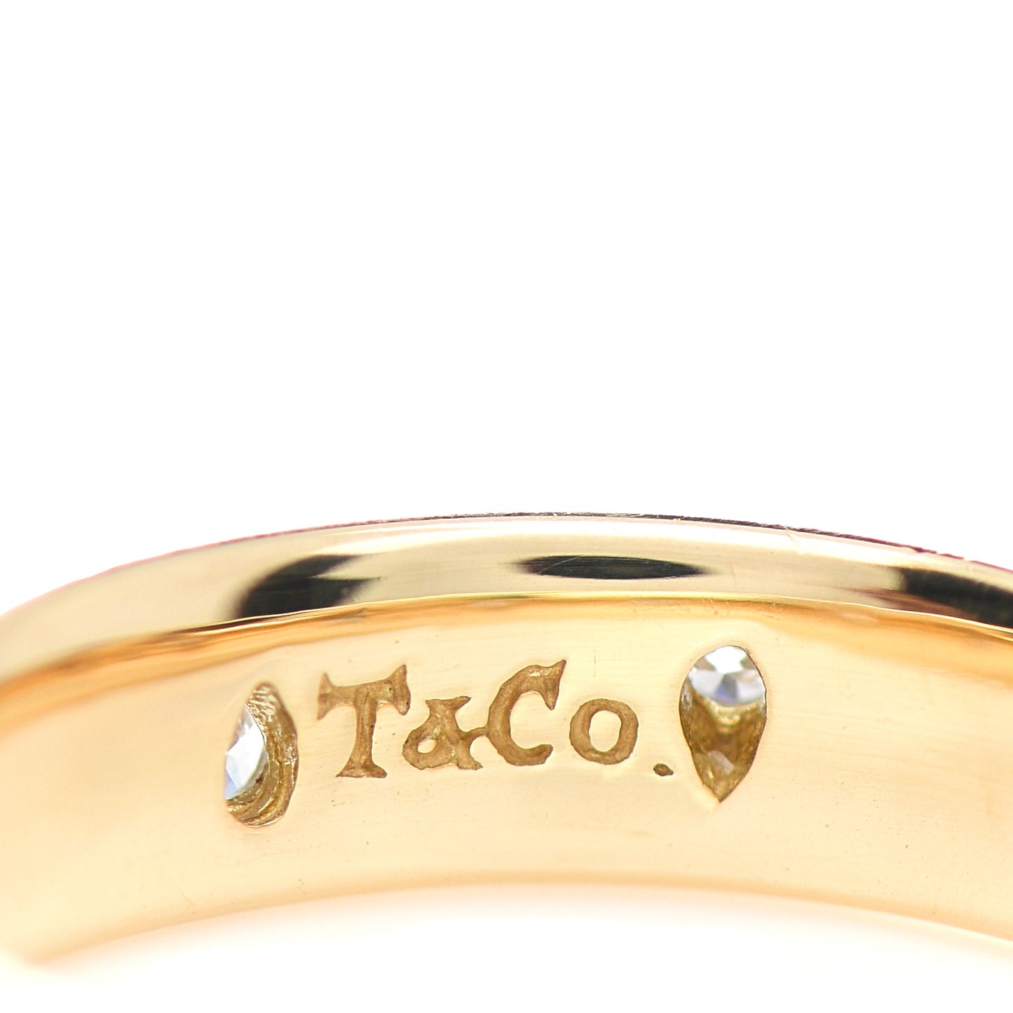 18K Yellow Gold Platinum 4mm Diamond Etoile Band Ring 47 4.25